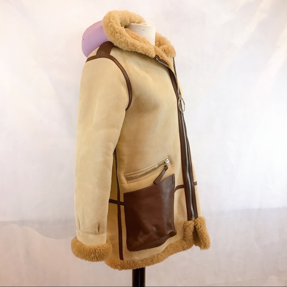 ACNE STUDIOS Lorin Hooded Leather Shearling Coat - Picture 4 of 16